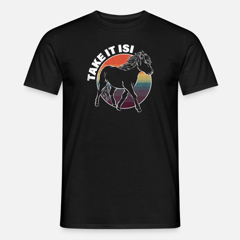 Isländer Pferd Pony - Männer T-Shirt - Schwarz