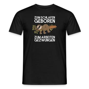 Faultier Schlafen / Arbeiten Fauler Faultierspruch - Männer T-Shirt - Schwarz - Vorne - AI Model Male 178 light (178cm)