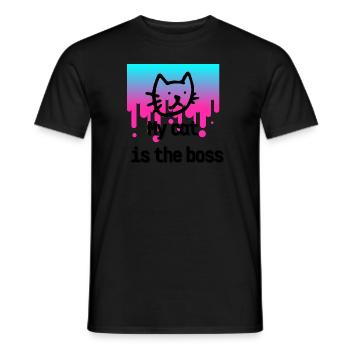 Katzenliebhaber, love my cat, Katzenacessoires - Männer T-Shirt - Schwarz - Vorne - AI Model Male 178 light (178cm)