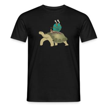 Tortue avec escargot - T-shirt homme - noir - Devant - AI Model Male 178 light (178cm)
