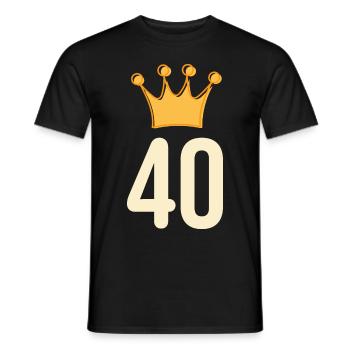 40th Birthday Congratulations Krone - Men's T-Shirt - black - Front - AI Model Male 178 light (178cm)