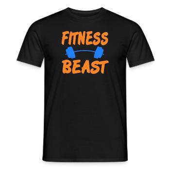 Fitness Beast Awesome Retro Fitness Trainer - Men's T-Shirt - black - Front - AI Model Male 178 light (178cm)