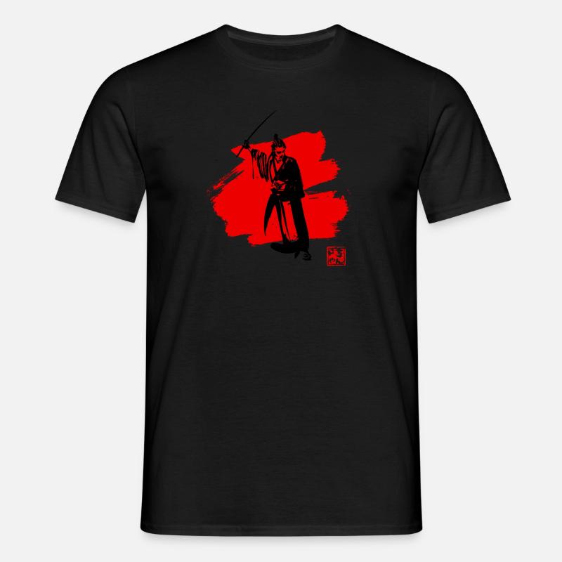 Samurai Rot - Männer T-Shirt - Schwarz