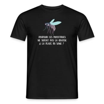 pourquoi les moustiques ne sucent pas la graisse - T-shirt homme - noir - Devant - AI Model Male 178 light (178cm)