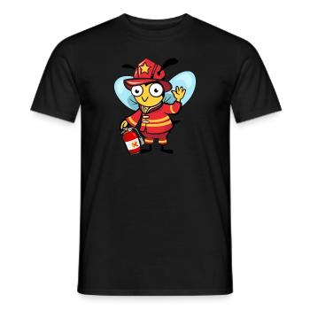 Fire brigade bee - Men's T-Shirt - black - Front - AI Model Male 178 light (178cm)
