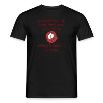 on peut rire de tout - T-shirt homme - noir - Devant - AI Model Male 178 light (178cm)