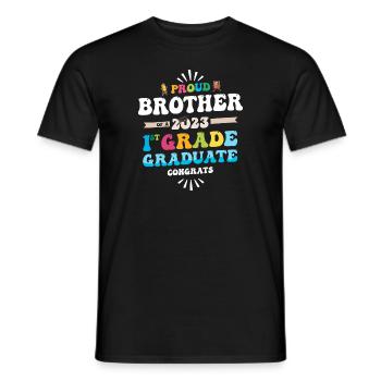 Stolzer Bruder einer 1. Klasse von 2023 - Männer T-Shirt - Schwarz - Vorne - AI Model Male 178 light (178cm)
