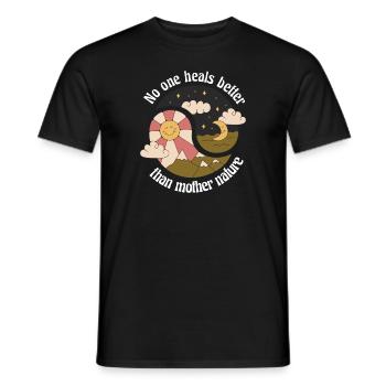 Personne ne guérit mieux que Mère Nature Rétro - T-shirt homme - noir - Devant - AI Model Male 178 light (178cm)