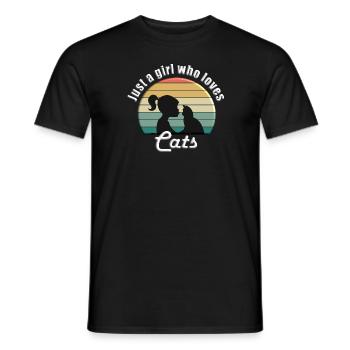 Just a girl who loves cats - Männer T-Shirt - Schwarz - Vorne - AI Model Male 178 light (178cm)