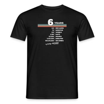 6th Birthday Vintage 6 Years Old Retro 72 Months - Men's T-Shirt - black - Front - AI Model Male 178 light (178cm)