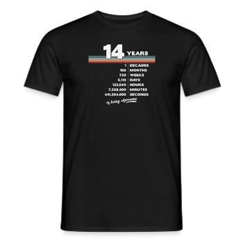 14th Birthday Vintage 14 Years Old Retro 168 - Men's T-Shirt - black - Front - AI Model Male 178 light (178cm)