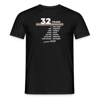 32nd Birthday Vintage 32 Years Old Retro 384 - Men's T-Shirt - black - Front - AI Model Male 178 light (178cm)