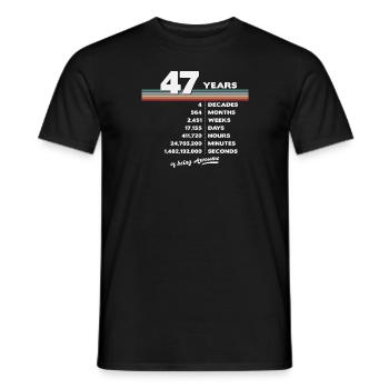 47th Birthday Vintage 47 Years Old Retro 564 - Men's T-Shirt - black - Front - AI Model Male 178 light (178cm)