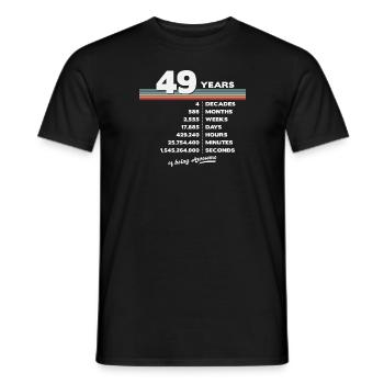 49ème Anniversaire Millésime 49 ans Rétro 588 - T-shirt homme - noir - Devant - AI Model Male 178 light (178cm)