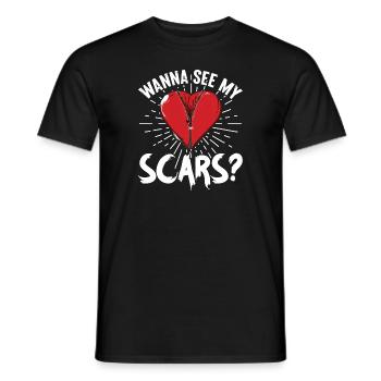 Wanna See My Scars - Heart Surgical Operation - Männer T-Shirt - Schwarz - Vorne - AI Model Male 178 light (178cm)