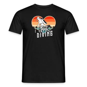 I Love Diving Scuba T-shirt - Männer T-Shirt - Schwarz - Vorne - AI Model Male 178 light (178cm)