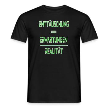 Enttäuschung = Erwartung ./. Realität - Männer T-Shirt - Schwarz - Vorne - AI Model Male 178 light (178cm)