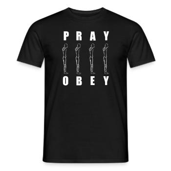 Pray or Obey - Men's T-Shirt - black - Front - AI Model Male 178 light (178cm)