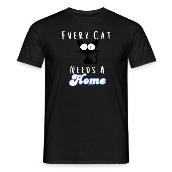 Every Cat Needs A Home,Funny Sphynx Cat Tee-shirt - Men's T-Shirt - black - Front - AI Model Male 178 light (178cm)