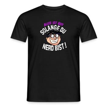 Alles ist gut solange du Nerd bist Lila Blau - Männer T-Shirt - Schwarz - Vorne - AI Model Male 178 light (178cm)