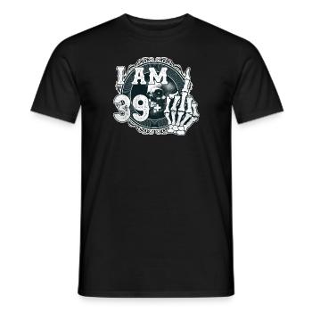 Ich bin 39 plus 1 Mittelfinger Totenkopf lustig 40. - Männer T-Shirt - Schwarz - Vorne - AI Model Male 178 light (178cm)