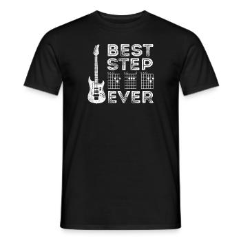 Beste Stiefvater-Gitarrenakkord-Rockmusik - Männer T-Shirt - Schwarz - Vorne - AI Model Male 178 light (178cm)