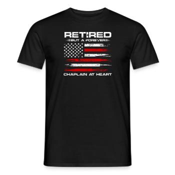 Retraité mais aumônier dans l’âme pour toujours - T-shirt homme - noir - Devant - AI Model Male 178 light (178cm)