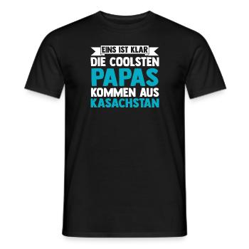 Kazakh Papa Père Fête des Pères Kazakhstan - T-shirt homme - noir - Devant - AI Model Male 178 light (178cm)