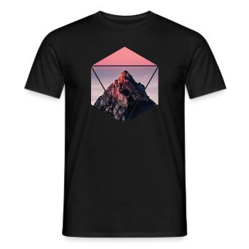 Geometric Hexagon Alps Mountains - Men's T-Shirt - black - Front - AI Model Male 178 light (178cm)