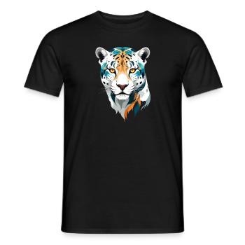 Leopard Vektor Kunst Lebendige Farben Illustration - Männer T-Shirt - Schwarz - Vorne - AI Model Male 178 light (178cm)
