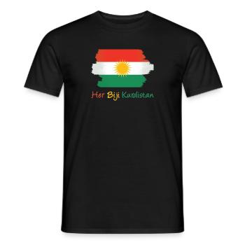 Son drapeau Biji Kurdistan - Kurdes Kurdes Kurdes - T-shirt homme - noir - Devant - AI Model Male 178 light (178cm)