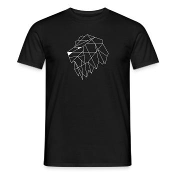 Géométrique lion polygone big cat - T-shirt homme - noir - Devant - AI Model Male 178 light (178cm)
