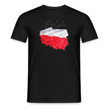 Polen Flagge in der Polen Landkarte PL - Männer T-Shirt - Schwarz - Vorne - AI Model Male 178 light (178cm)