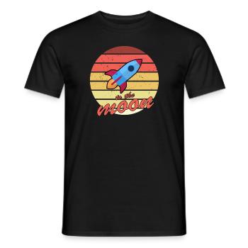 To the Moon Rocket - Men's T-Shirt - black - Front - AI Model Male 178 light (178cm)