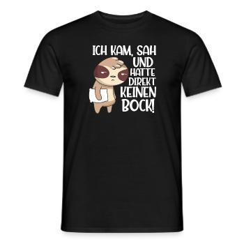 Ich Kam Sah Und Hatte Direkt Keinen Bock Mehr - Männer T-Shirt - Schwarz - Vorne - AI Model Male 178 light (178cm)