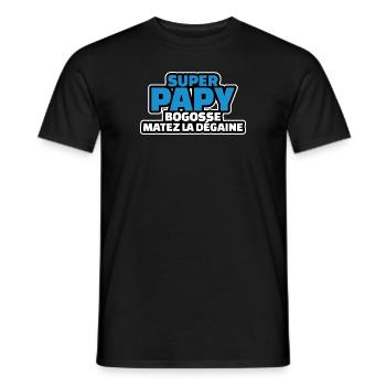 cadeau papy - super papy bogosse matez la dégaine - T-shirt homme - noir - Devant - AI Model Male 178 light (178cm)