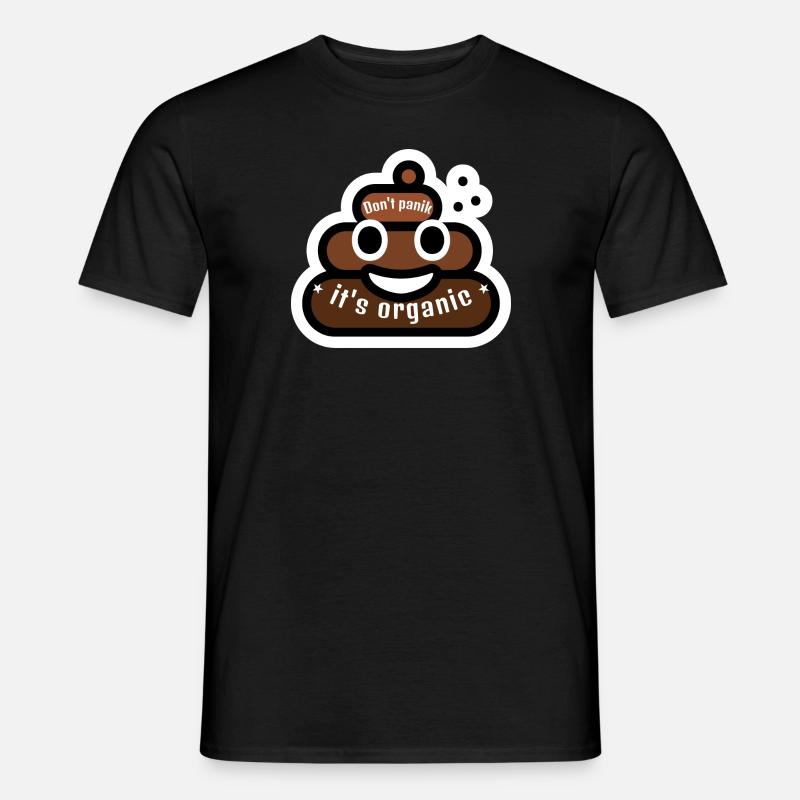 Pas de panique c’est du caca bio emoji - T-shirt homme - noir