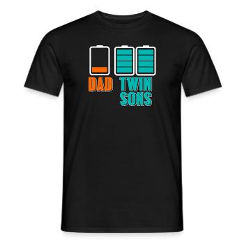Drôle d’énergie d’un père et de jumeaux Fils Génial Présent - T-shirt homme - noir - Devant - AI Model Male 178 light (178cm)