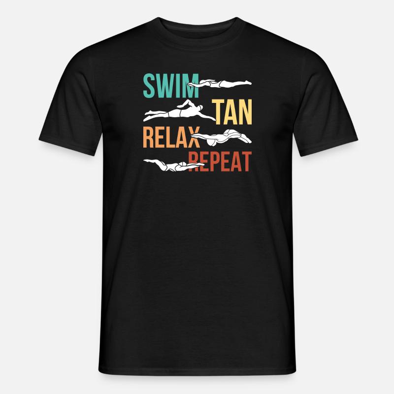 Nager bronzage relax répéter - T-shirt homme - noir