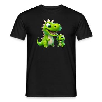 Dinosaur Baby Tyrannosaurus Two Dino T-Rex - Men's T-Shirt - black - Front - AI Model Male 178 light (178cm)