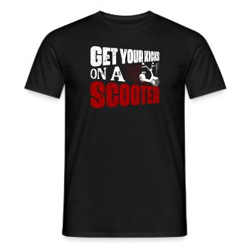 Get Your Kicks On A Scooter Moped Motorbike - Männer T-Shirt - Schwarz - Vorne - AI Model Male 178 light (178cm)