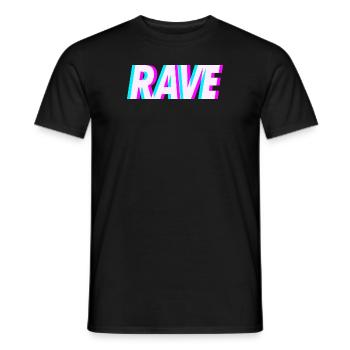 RAVE 3D - Männer T-Shirt - Schwarz - Vorne - AI Model Male 178 light (178cm)