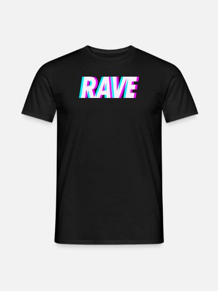 RAVE 3D - Männer T-Shirt - Schwarz
