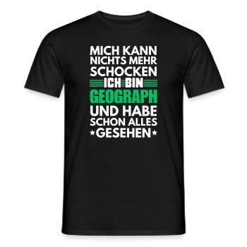 Nicht schockbarer Geograph - Männer T-Shirt - Schwarz - Vorne - AI Model Male 178 light (178cm)