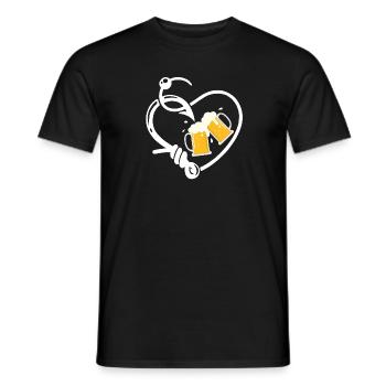 Fishing & Beer Angler Beer Drinkers - Men's T-Shirt - black - Front - AI Model Male 178 light (178cm)