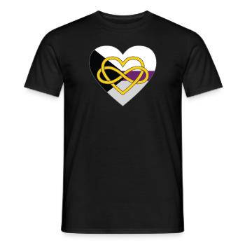 Polyamory Infinity Heart Demisexual Pride - Men's T-Shirt - black - Front - AI Model Male 178 light (178cm)