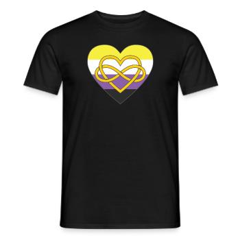 Polyamory Infinity Heart Non-binary Pride - Men's T-Shirt - black - Front - AI Model Male 178 light (178cm)