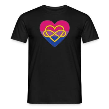 Polyamory Infinity Heart Bisexual Pride - Men's T-Shirt - black - Front - AI Model Male 178 light (178cm)