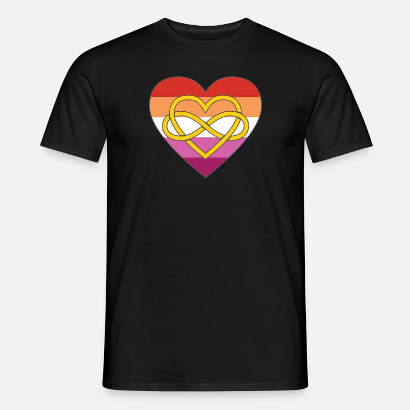 Polyamory Infinity Heart Lesbian Pride - Men’s T-shirt - black