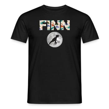FINN - Schöner Jungen Name mit Dinosaurier - Männer T-Shirt - Schwarz - Vorne - AI Model Male 178 light (178cm)